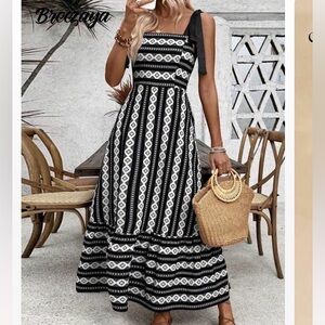 SHEIN Black and White Maxi Dress